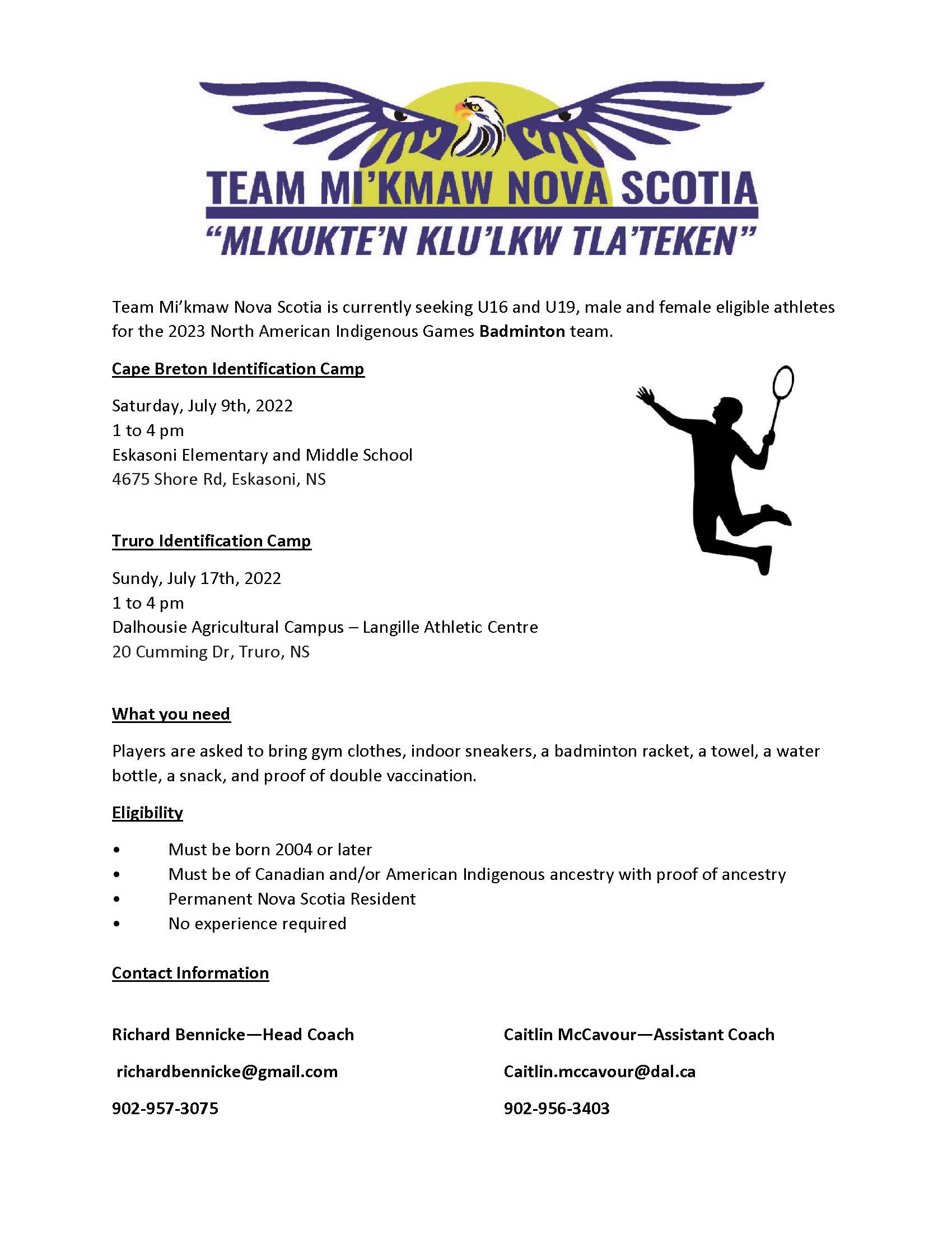 Badminton - Cape Breton and Truro ID Camp